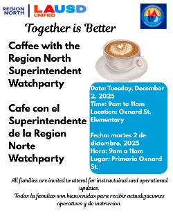 Flyer for the Coffee with the Superintendent Watch party
